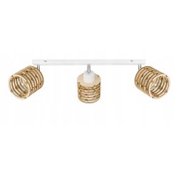 LAMPA PLAFON żyrandol ruch sufit SPRĘŻYNA Drewno 3