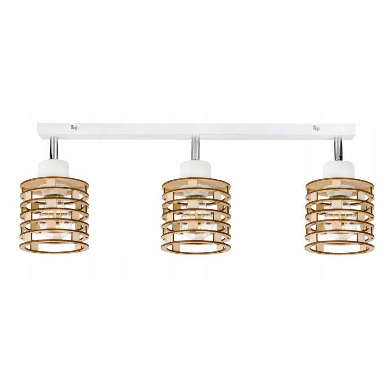 LAMPA PLAFON żyrandol ruch sufit SPRĘŻYNA Drewno 3