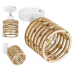 LAMPA KINKIET żyrandol ruch loft SPRĘŻYNA Drewno