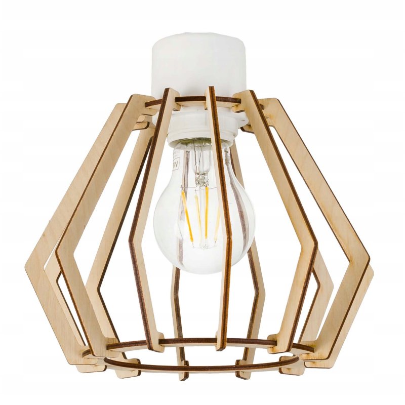 LAMPA sufitowa WISZĄCA ZWIS żyrandol loft DREWNO 1
