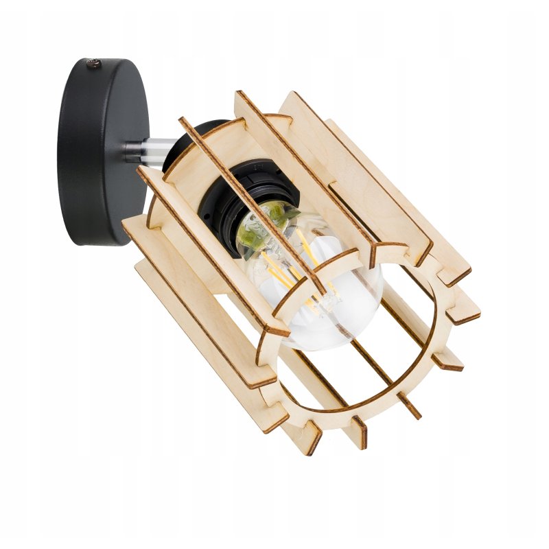 LAMPA żyrandol regulowany loft sufit WALEC Drewno
