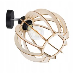 LAMPA wisząca żyrandol ruchomy loft KULA drewno 1