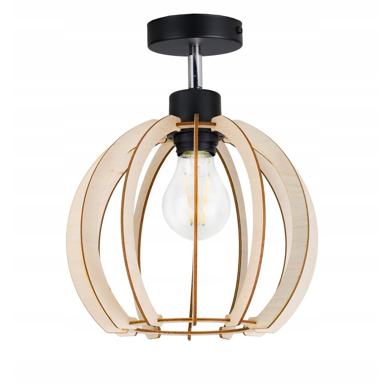 LAMPA wisząca żyrandol ruchomy loft KULA drewno 1