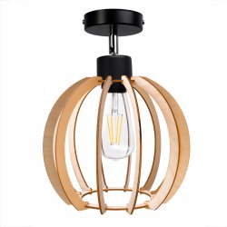 LAMPA wisząca żyrandol ruchomy loft KULA drewno 1