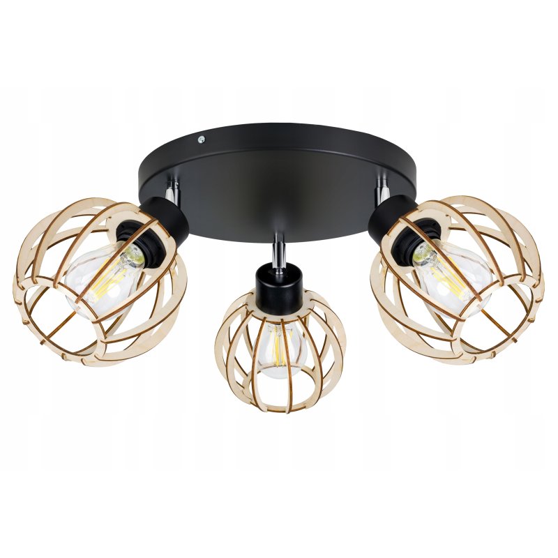 LAMPA WISZĄCA plafon żyrandol sufitowa LOFT Drewno