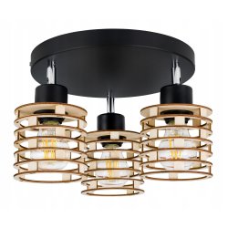 LAMPA PLAFON żyrandol ruch sufit SPRĘŻYNA Drewno