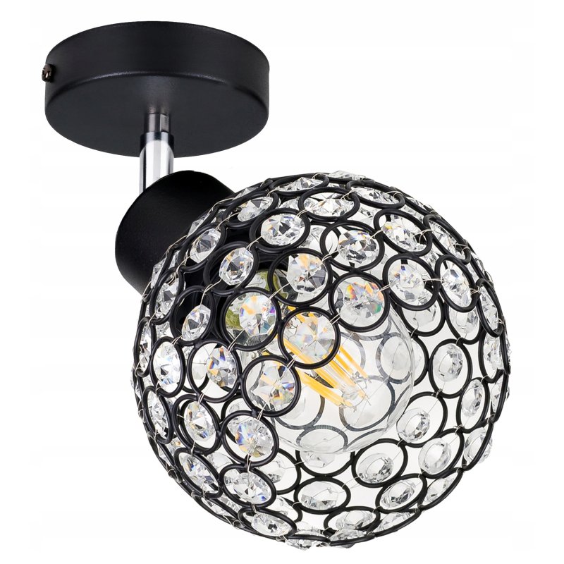 LAMPA KINKIET żyrandol ruchomy LOFT Klosz KRYSZTAŁ