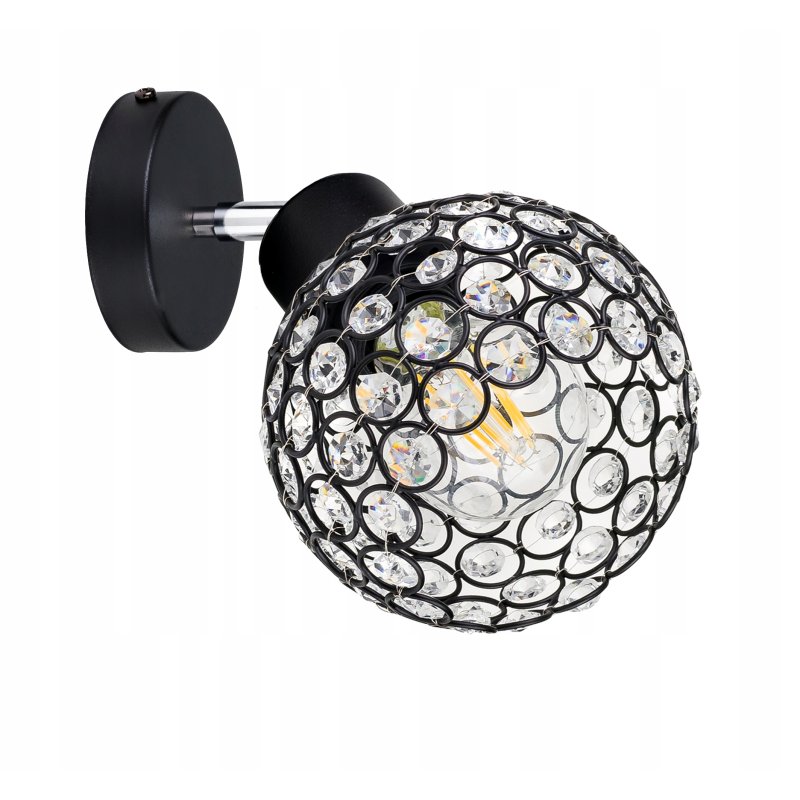 LAMPA KINKIET żyrandol ruchomy LOFT Klosz KRYSZTAŁ