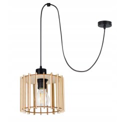 LAMPA sufitowa wisząca ZWIS Loft E27 PAJĄK Drewno