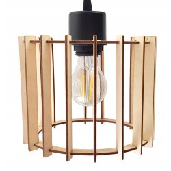 LAMPA sufitowa wisząca ZWIS Loft E27 PAJĄK Drewno