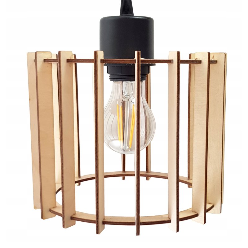 LAMPA sufitowa wisząca ZWIS Loft E27 PAJĄK Drewno