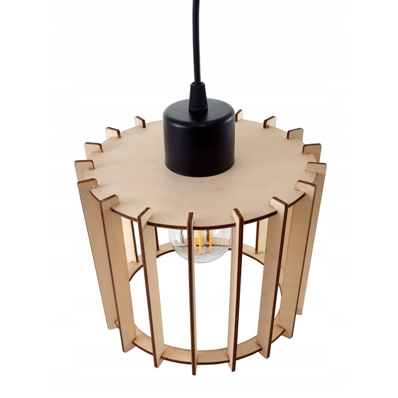 LAMPA sufitowa wisząca ZWIS Loft E27 PAJĄK Drewno