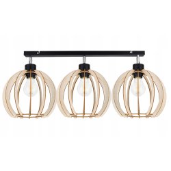 LAMPA plafon ruchomy żyrandol sufiowa KULA Drewno