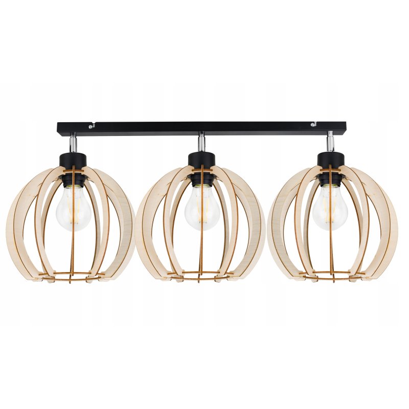 LAMPA plafon ruchomy żyrandol sufiowa KULA Drewno