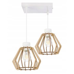 LAMPA sufitowa WISZĄCA ZWIS żyrandol loft DREWNO 2