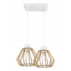 LAMPA sufitowa WISZĄCA ZWIS żyrandol loft DREWNO 2