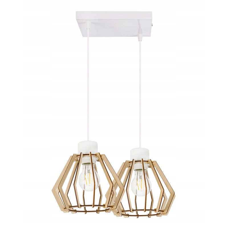 LAMPA sufitowa WISZĄCA ZWIS żyrandol loft DREWNO 2