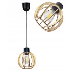 LAMPA WISZĄCA ZWIS żyrandol sufitowa LOFT Drewno 1