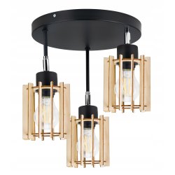 LAMPA PLAFON żyrandol Wysoka sufit WALEC Drewno