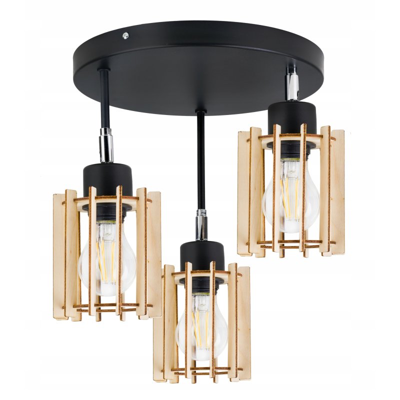 LAMPA PLAFON żyrandol Wysoka sufit WALEC Drewno