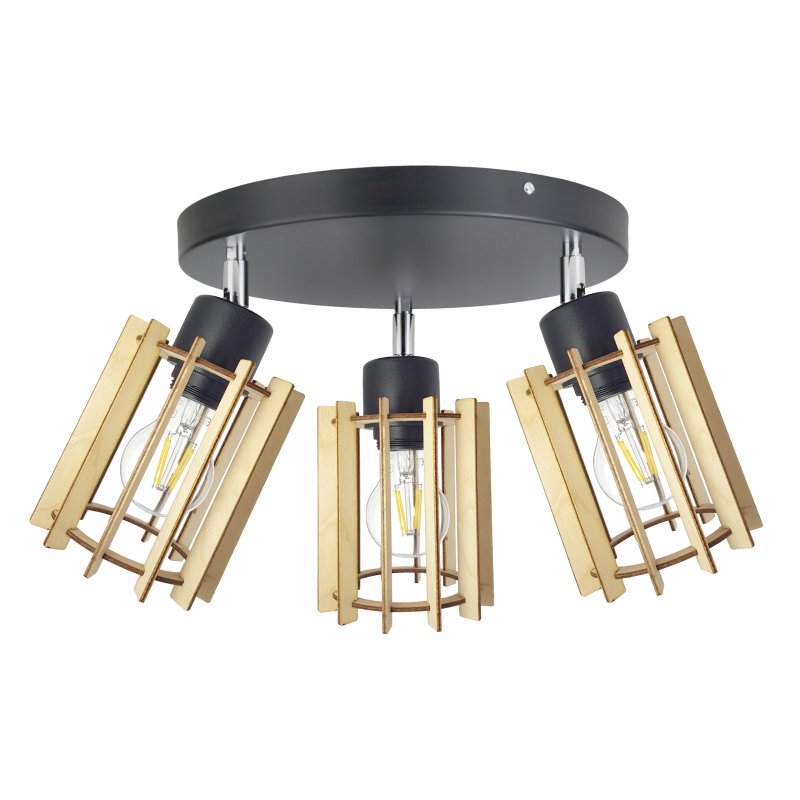LAMPA WISZĄCA plafon żyrandol sufitowa LOFT Drewno