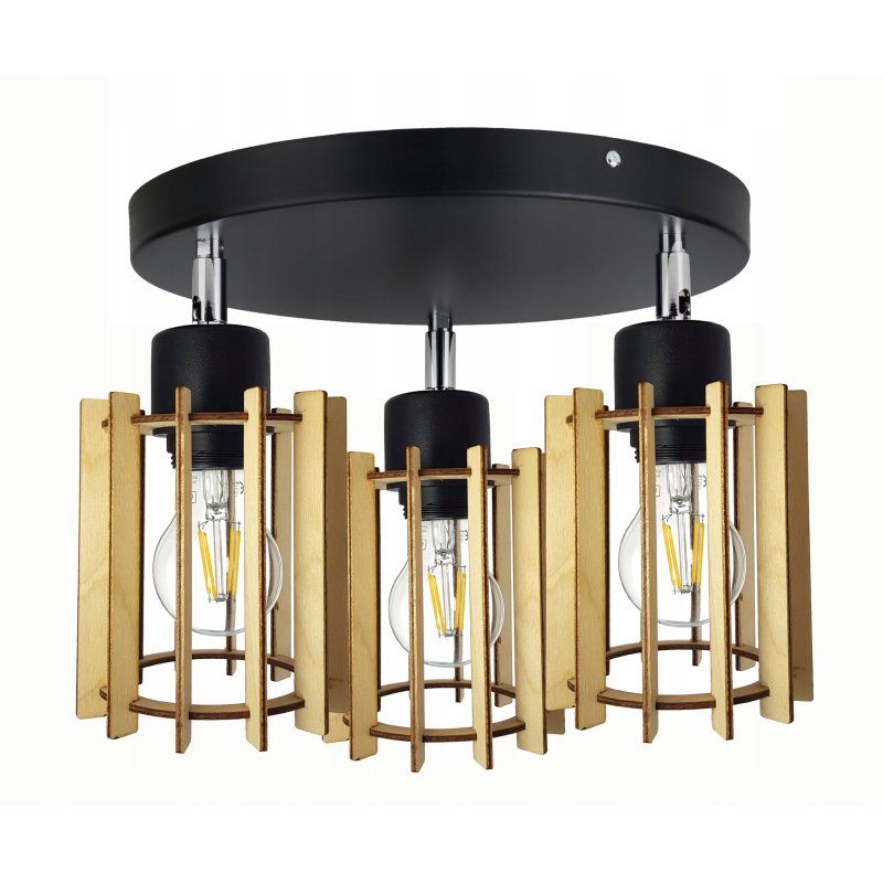 LAMPA WISZĄCA plafon żyrandol sufitowa LOFT Drewno