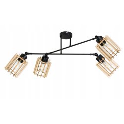 LAMPA sufitowa żyrandol regulowany LOFT drewno 4