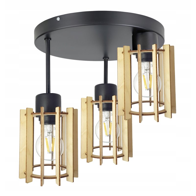 LAMPA WISZĄCA plafon żyrandol sufitowa LOFT Drewno