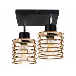 LAMPA PLAFON żyrandol ruch sufit SPRĘŻYNA Drewno