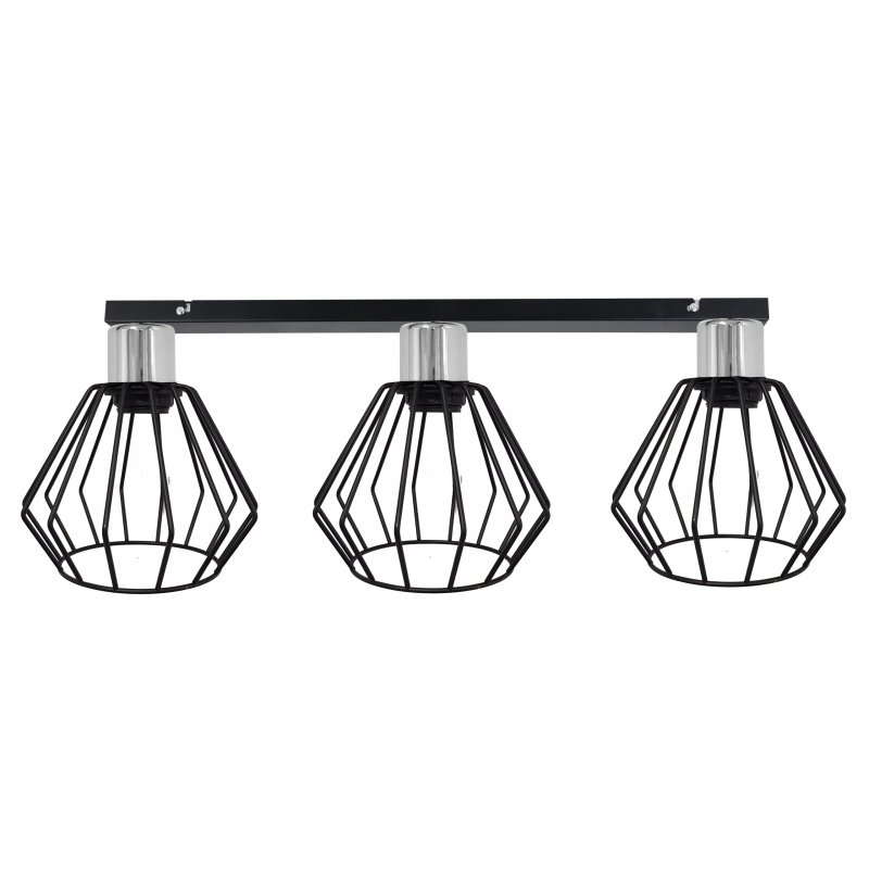 LAMPA plafon SUFITOWA ŻYRANDOL stały loft CHROM 3