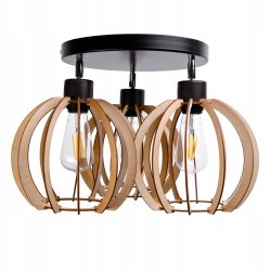 LAMPA plafon ruchomy żyrandol sufitowa KULA Drewno
