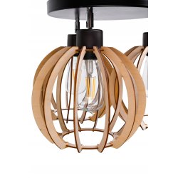 LAMPA plafon ruchomy żyrandol sufitowa KULA Drewno