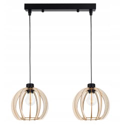 LAMPA WISZĄCA ZWIS żyrandol sufitowa KULA Drewno 2