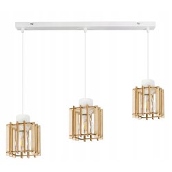 LAMPA WISZĄCA zwis żyrandol sufit DREWNO KOSTKA 3
