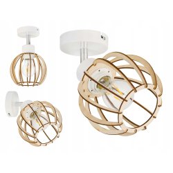 LAMPA KINKIET E27 żyrandol regulowany loft Drewno