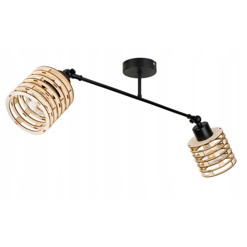 LAMPA sufitowa żyrandol regulowany LOFT E27 Drewno