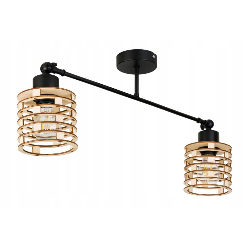 LAMPA sufitowa żyrandol regulowany LOFT E27 Drewno