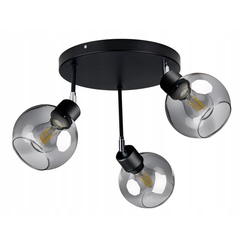 LAMPA sufitowa PLAFON ŻYRANDOL ruch KULA Szklana 3