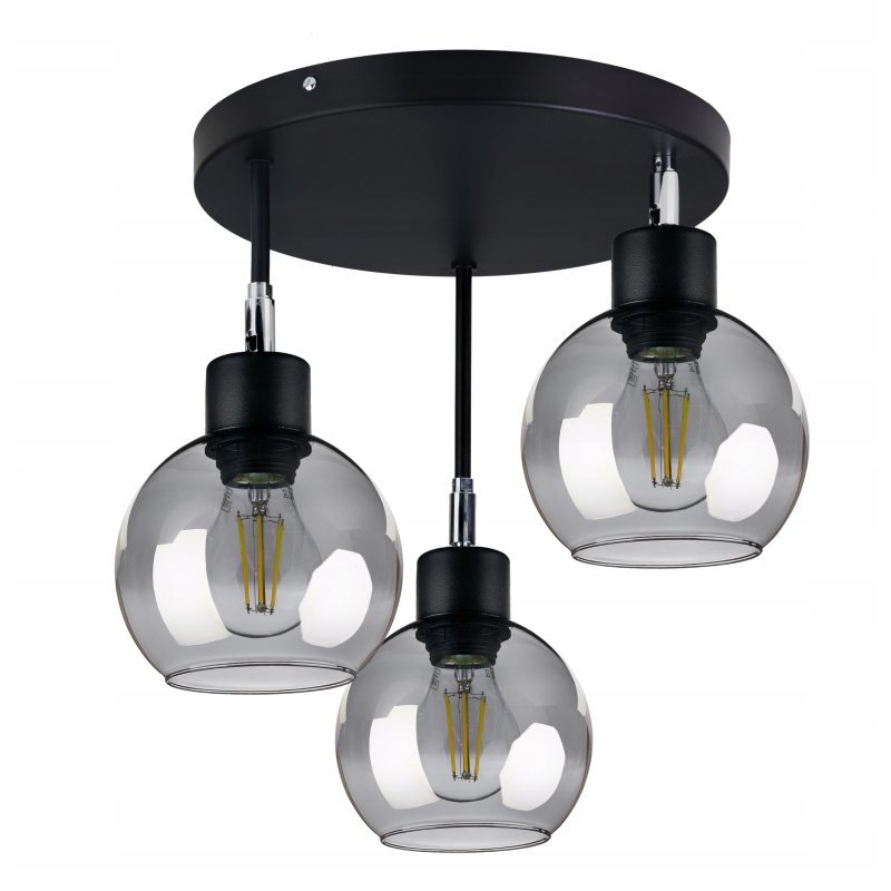 LAMPA sufitowa PLAFON ŻYRANDOL ruch KULA Szklana 3