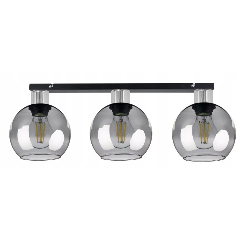 LAMPA plafon SUFITOWA ŻYRANDOL stały loft CHROM 3