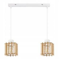 LAMPA WISZĄCA zwis żyrandol sufit DREWNO KOSTKA 2