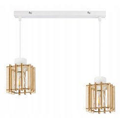LAMPA WISZĄCA zwis żyrandol sufit DREWNO KOSTKA 2