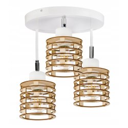 LAMPA PLAFON żyrandol ruch sufit SPRĘŻYNA Drewno 3