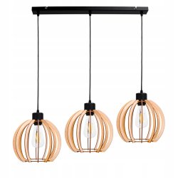 LAMPA WISZĄCA ZWIS żyrandol sufitowa KULA Drewno 3