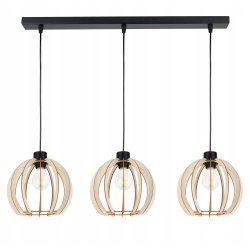 LAMPA WISZĄCA ZWIS żyrandol sufitowa KULA Drewno 3