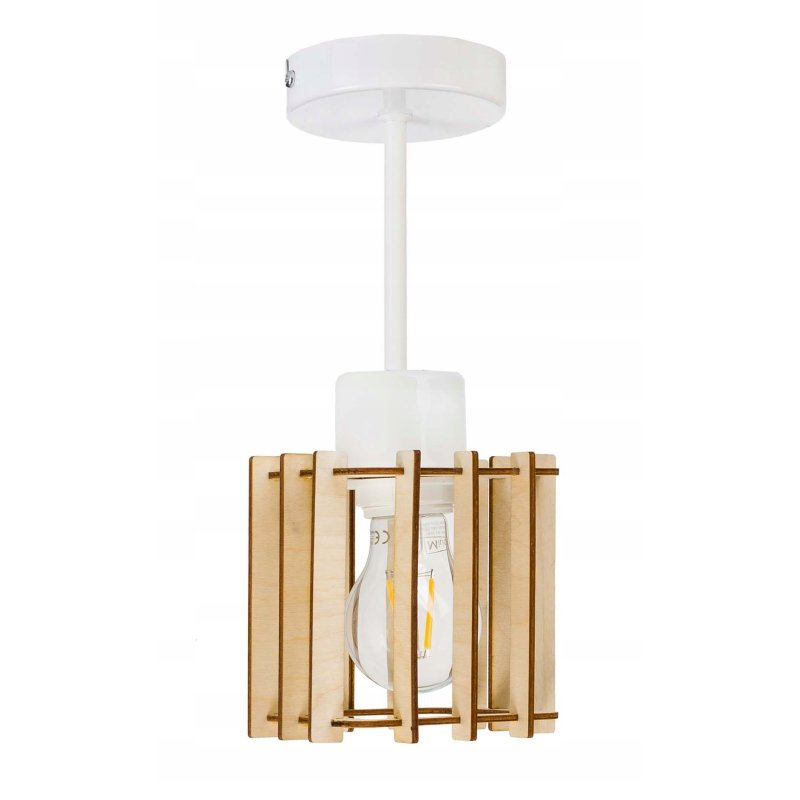 LAMPA WISZĄCA stała żyrandol sufit DREWNO KOSTKA