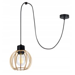 LAMPA sufitowa wisząca ZWIS Loft E27 PAJĄK Drewno