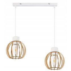 LAMPA sufitowa WISZĄCA ZWIS żyrandol loft DREWNO 2