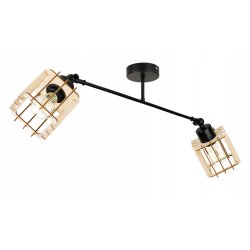 LAMPA sufitowa żyrandol regulowany LOFT E27 Drewno