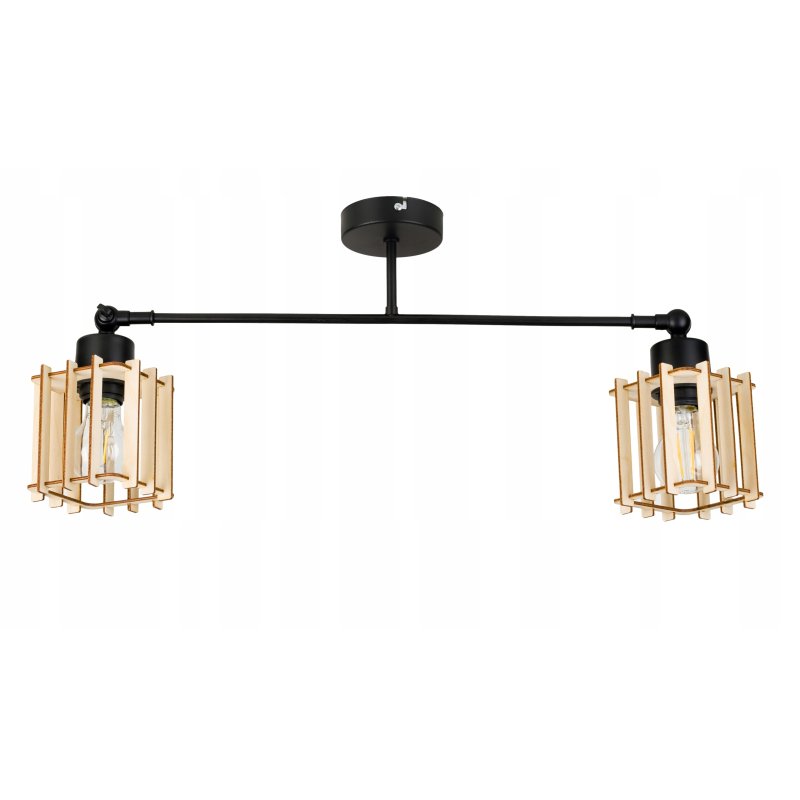 LAMPA sufitowa żyrandol regulowany LOFT E27 Drewno